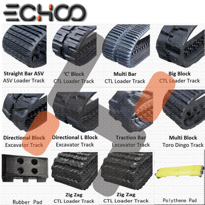 qualidade  ECHOO Rubber Tracks For Excavators Mini Diggers , Compact Track Loader Fábrica