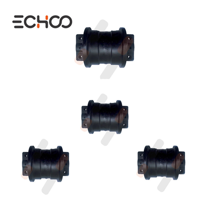 Os rolos de suporte se encaixam nos componentes do chassi da fresadora Wirtgen W1900