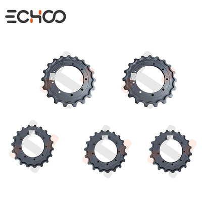 Rodas de acionamento encaixam no quadro de carroceria da mini escavadeira Yanmar B25V-A